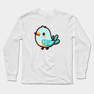 cartoon cute bird vector illustration Long Sleeve T-Shirt